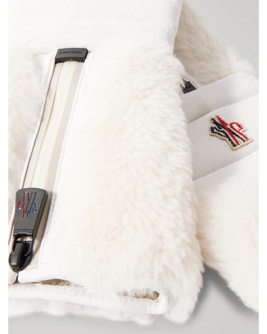 Moncler Natural Shearling And Suede Ski Gloves