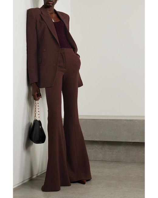 Gabriela Hearst Brown Gavin Double-Breasted Wool-Crepe Blazer