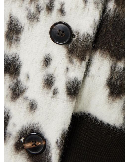 Veste À Double Boutonnage En Laine Mélangée À Imprimé Vache Dries Van Noten en coloris Black