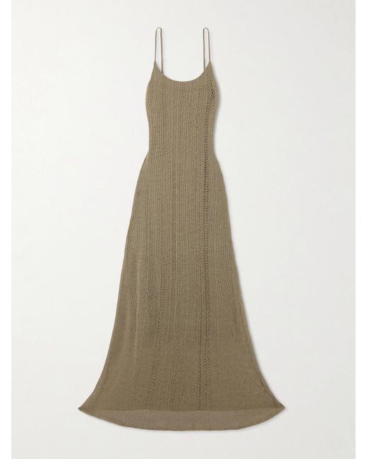 Faithfull The Brand Natural Treillis Maxikleid Aus Einer Gehäkelten Baumwollmischung