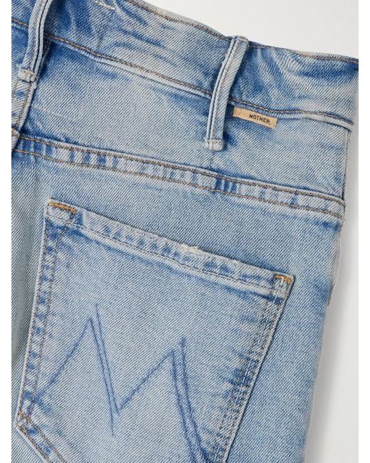 Mother Blue The Hustler Roller Sneak High-Rise Wide-Leg Jeans