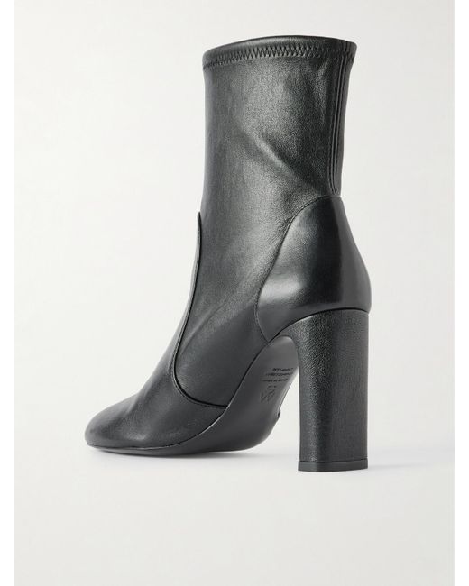 Stuart Weitzman Black Babette Leather Ankle Boots