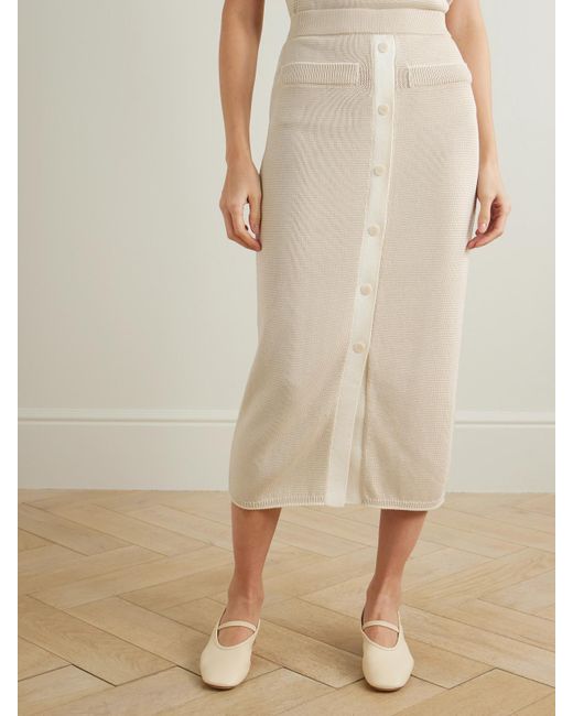 Jupe Midi En Coton Joseph en coloris Natural