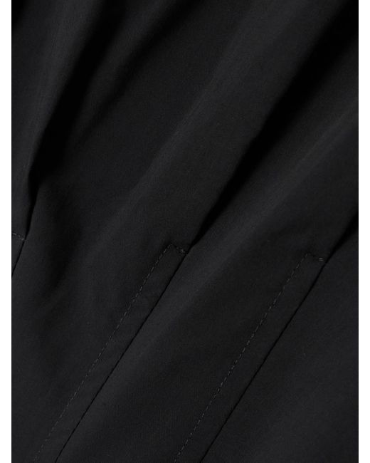 Robe-Chemise Midi En Popeline De Coton Mélangé À Plis Jazz Jonathan Simkhai en coloris Black