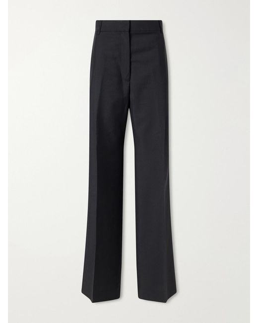 Rohe Blue Wool And Mohair-Blend Wide-Leg Pants