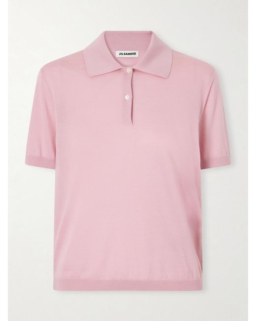 Jil Sander Pink Wool Polo Shirt
