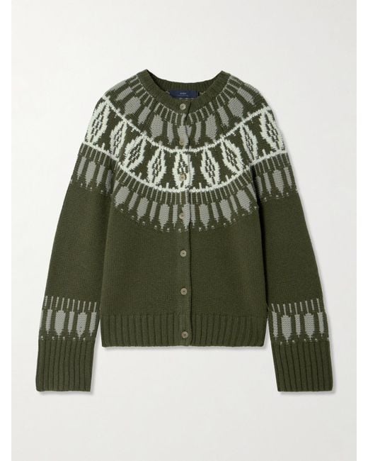 arch4 Green Aspen Fair Isle Cashmere Cardigan