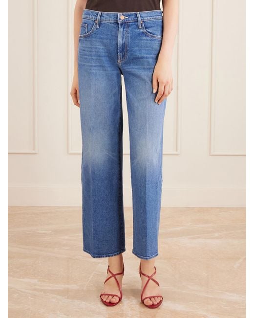 Mother Blue The Mid Rise Maven Flood Wide-Leg Jeans