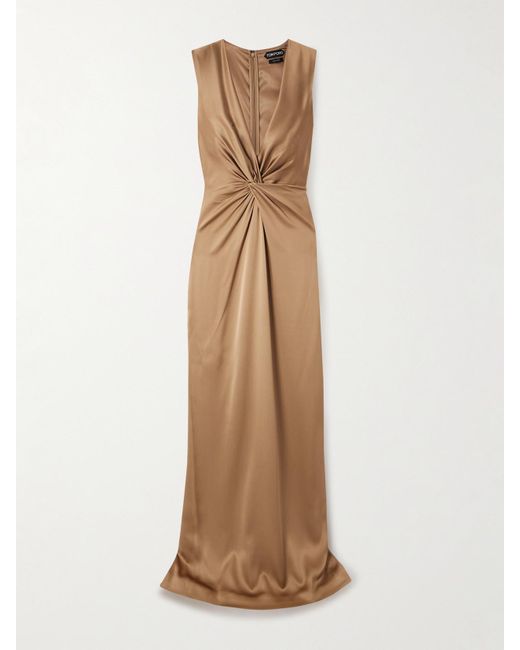 Tom Ford Metallic Silk Evening Dress