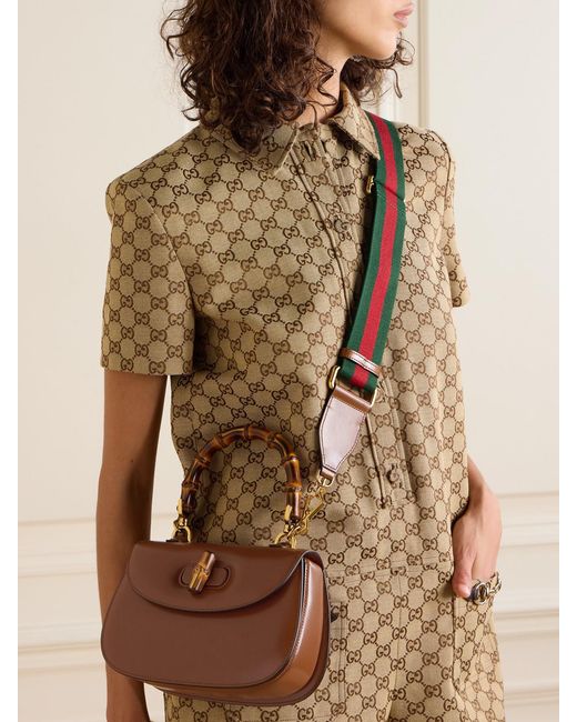 Gucci Brown Bamboo 1947 Small Leather Tote