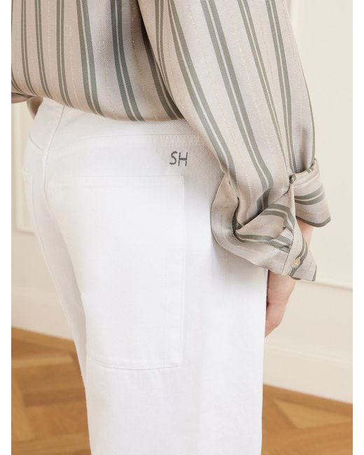 Still Here White Sport Low-Rise Wide-Leg Jeans
