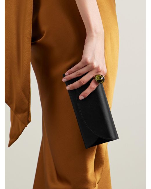 Judith Leiber Black Taylor Clutch Aus Satin Mit Kristallen