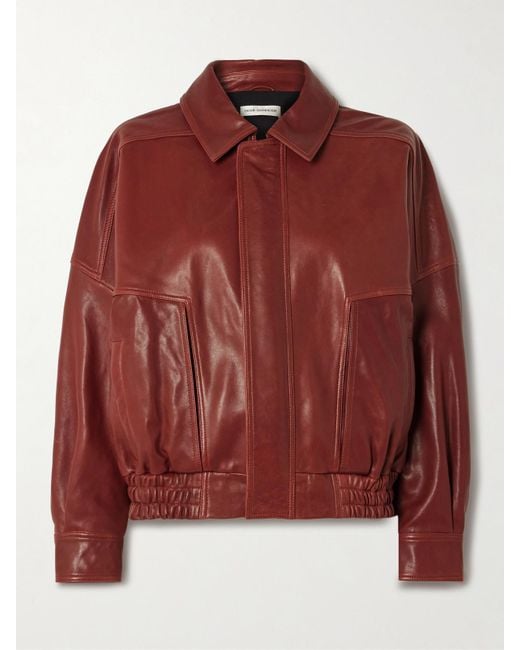 Nour Hammour Red Dalma Bomberjacke Aus Leder
