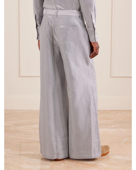 Twp Multicolor Dylan Striped Cotton-Blend Gabardine Wide-Leg Pants