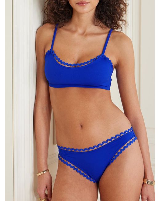 Eres Blue Fever Move Ric Rac-Trimmed Bikini Top