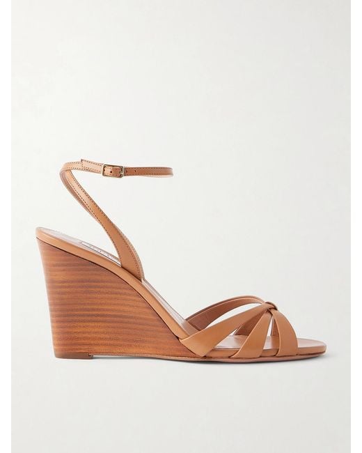 Aquazzura Brown Tati 85 Leather Sandals
