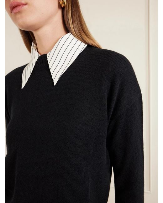 Allude Black Net Sustain Wool And Cashmere-Blend Sweater