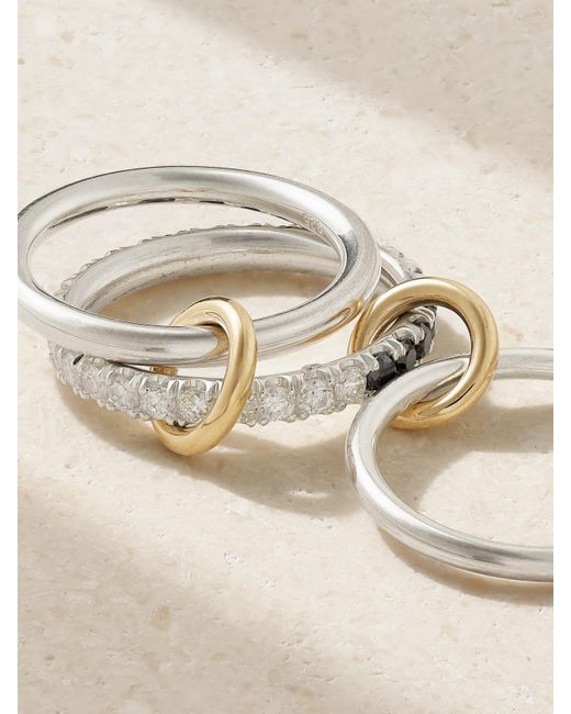 Spinelli Kilcollin Natural Petunia Eclipse Sterling And 18-Karat Diamond Ring