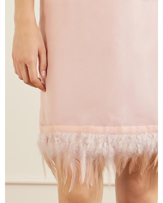 Staud Pink Lark Frayed Silk Midi Skirt