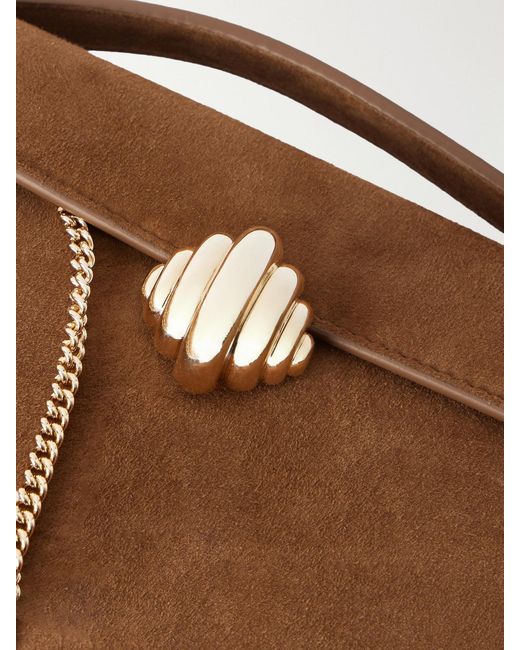 Aquazzura Brown Alex Suede Clutch Bag