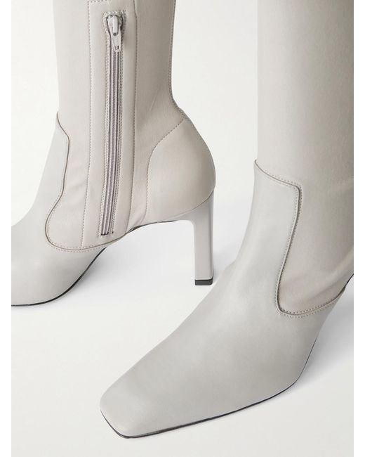 Totême  White Leather Over-The-Knee Boots