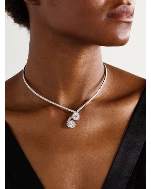 David Morris Natural Frozen Kiss Torque 18-Karat Diamond Necklace