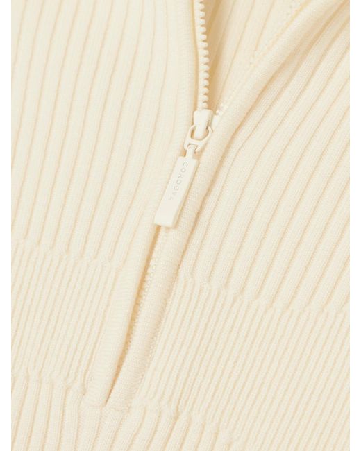 CORDOVA Natural Butte Ribbed Merino-Wool Turtleneck Bodysuit