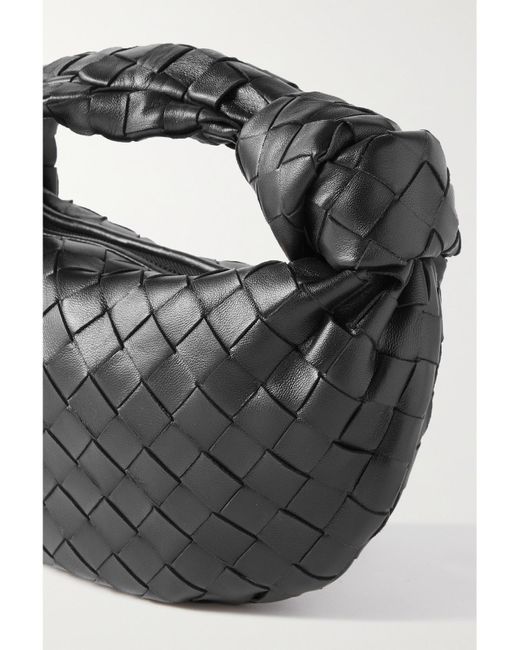 Bottega Veneta Black Jodie Mini Intrecciato Leather Tote