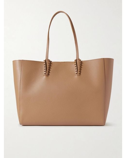 Christian Louboutin Natural Cabata Tote Aus Strukturiertem Leder Mit Nieten