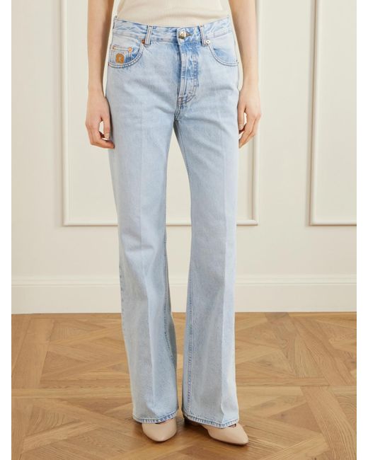Blazé Milano Blue Nariida Maline Mid-Rise Wide-Leg Jeans