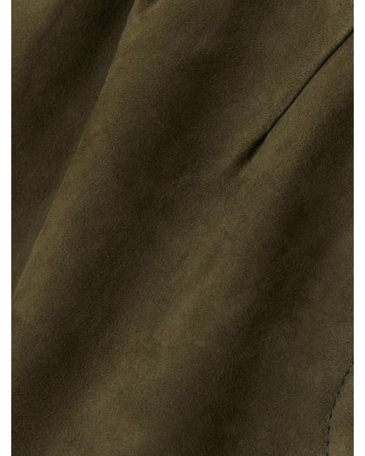 Frankie Shop Green Lise Shorts Aus Veloursleder