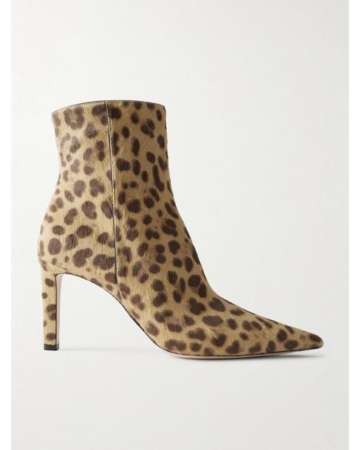 Jimmy Choo Natural Frankie 85 Leopard-Print Pony Hair Ankle Boots