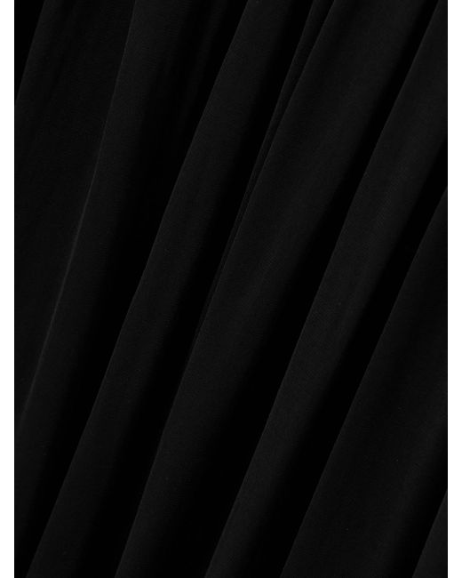 Zimmermann Black Illuminate Cold-Shoulder Cutout Pleated Chiffon Halterneck Maxi Dress