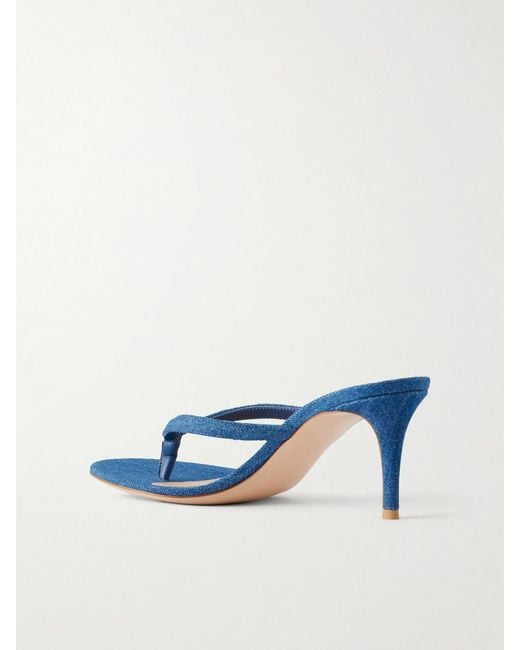 Gianvito Rossi Blue Calypso 70 Denim Sandals