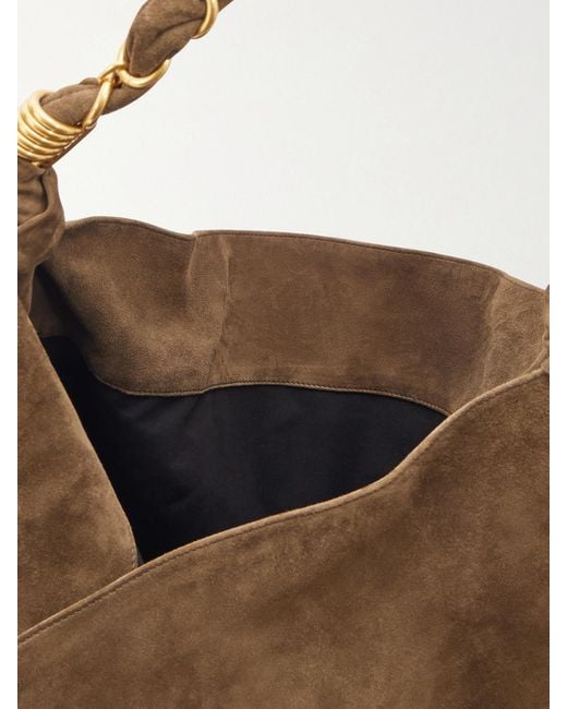 Saint Laurent Natural Amalia Medium Suede Tote