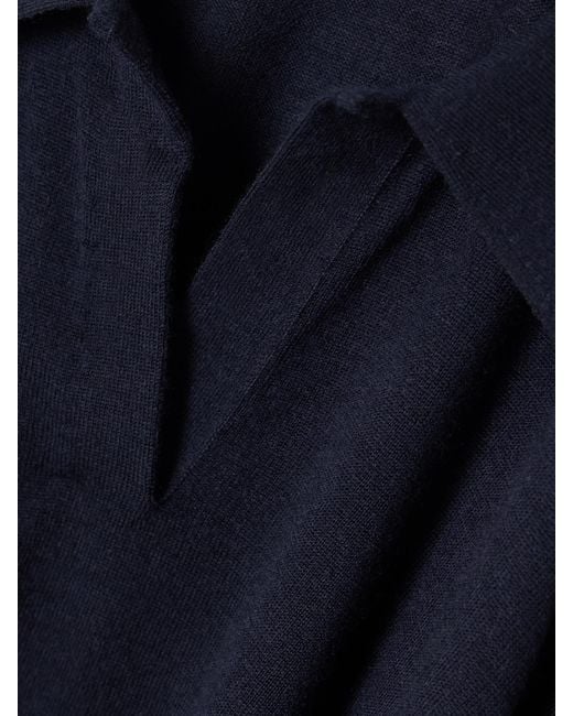 arch4 Blue Aldwich Organic Cashmere Polo Shirt