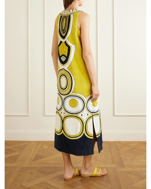 LaDoubleJ White Totem Cotton Midi Dress