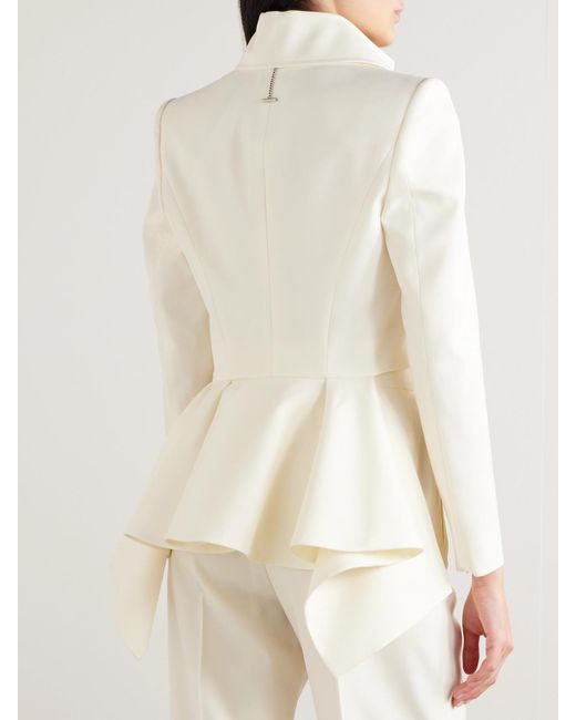 Blazer À Basque En Serge De Laine Alexander McQueen en coloris Natural