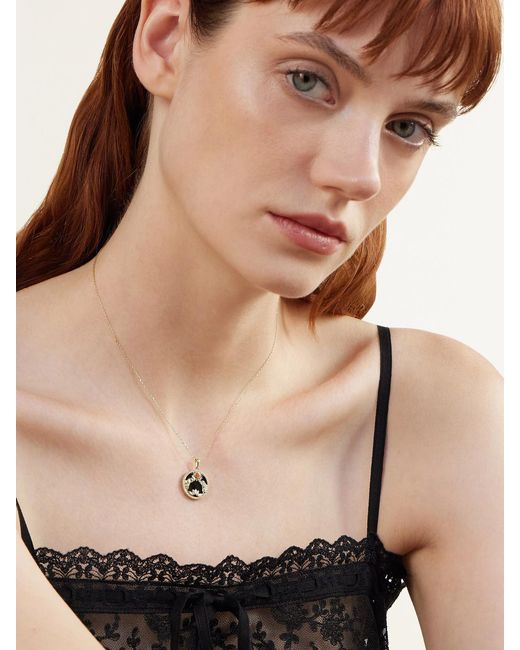 L'Atelier Nawbar Natural Golden Eclipse 18-Karat Multi-Stone Pendant Necklace
