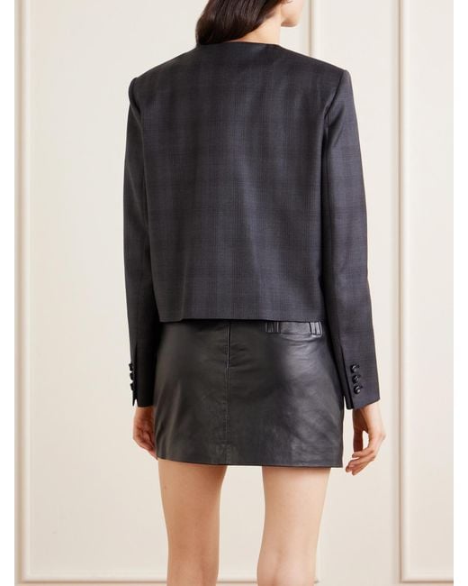 Blazé Milano Blue Shamo Cropped Prince Of Wales Wool Bolero