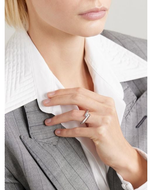 Tabayer Natural Oera Ring Aus 18 Karat Weißgold Mit Diamanten