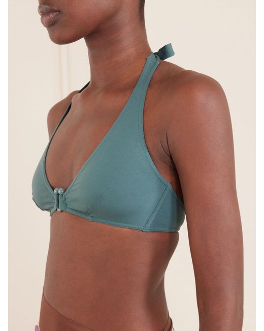 Eres Blue Noctambule Embellished Halterneck Bikini Top