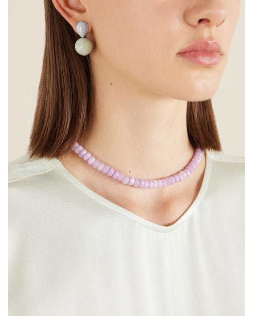 Jennifer Behr White Allison-Tone Jade Earrings