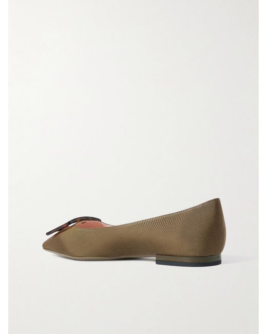 Roger Vivier Multicolor Gommettine Buckled Grosgrain Ballet Flats