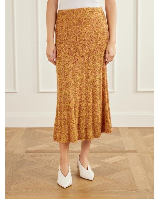 Proenza Schouler Natural Joelle Cable-Knit Mohair-Blend Maxi Skirt