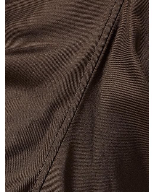 The Row Brown Miles Gathered Silk-Twill Blouse