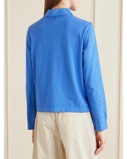 Leset Blue Margo Cotton-Jersey Polo Shirt