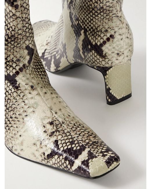 Khaite Multicolor Ona Snake-Effect Leather Ankle Boots