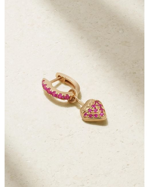 Roxanne First Natural Dangly 14-Karat Sapphire And Ruby Single Earring
