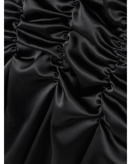 Violante Nessi Black Balthus Ruched Satin Mini Dress